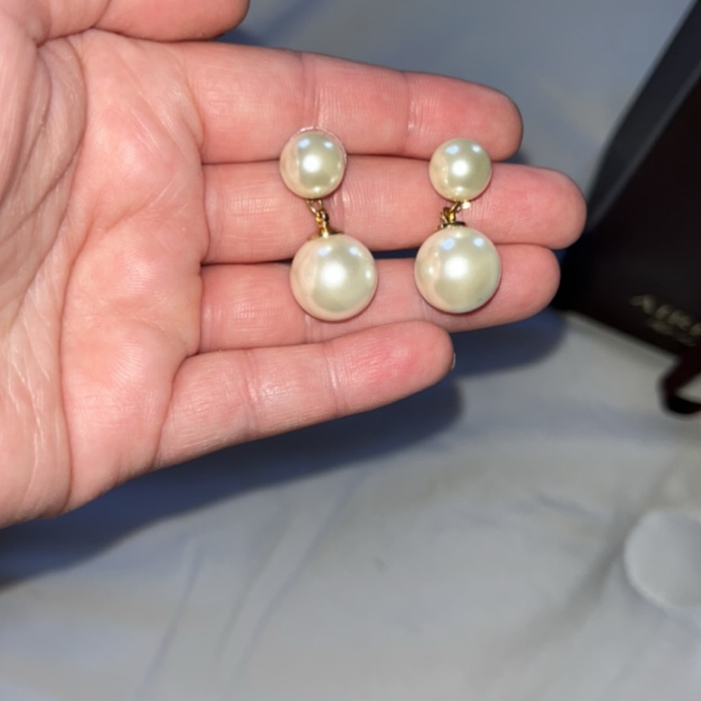 Faux pearl earrings